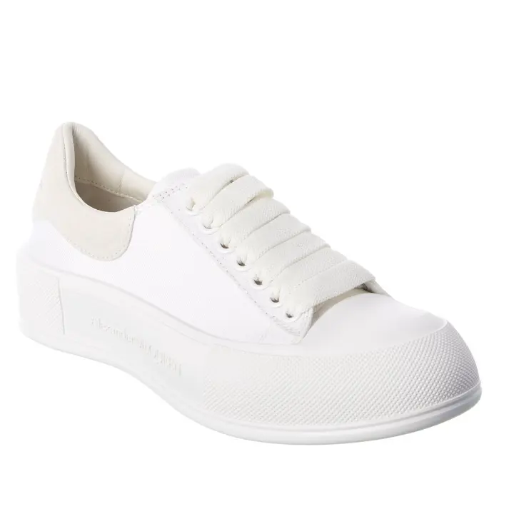 Alexander McQueen 麦昆 白色 帆布运动鞋