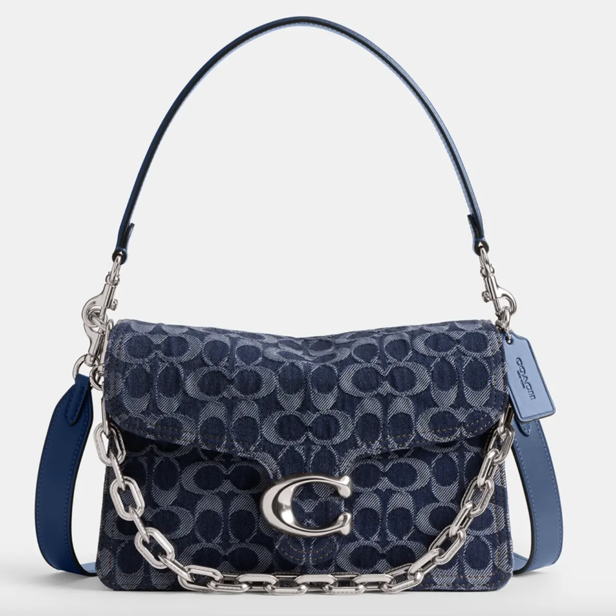 Coach Washed Chain Tabby Denim 单肩包