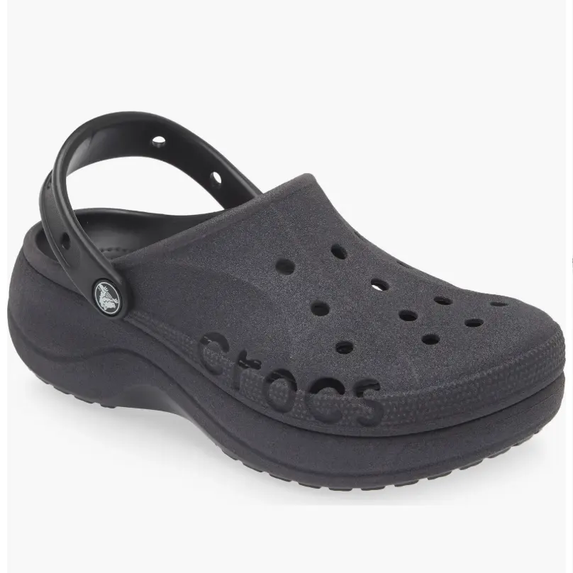 Crocs 细闪黑色 Baya 洞洞鞋