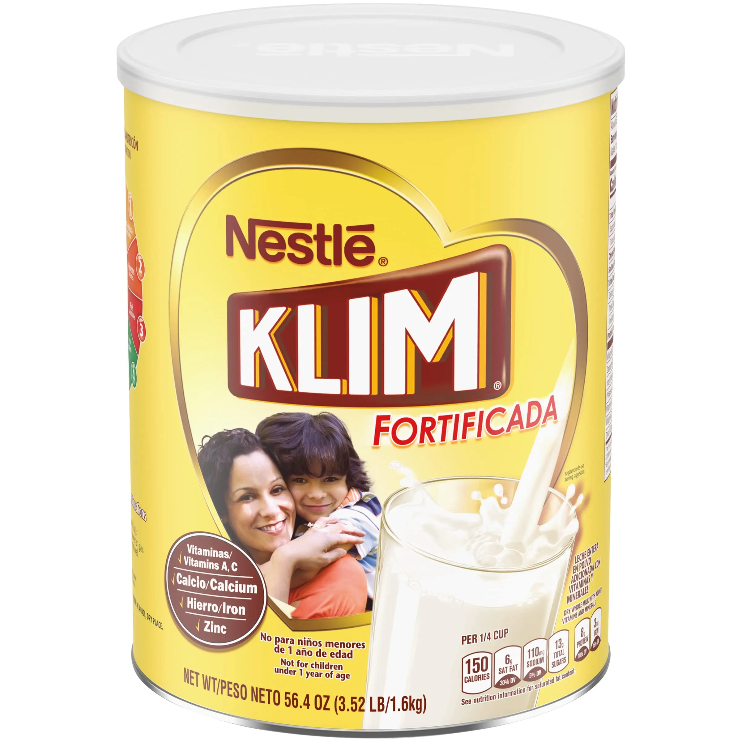 雀巢 Klim Fortificada 干燥全脂奶粉 56.3盎司/约1.5千克罐装