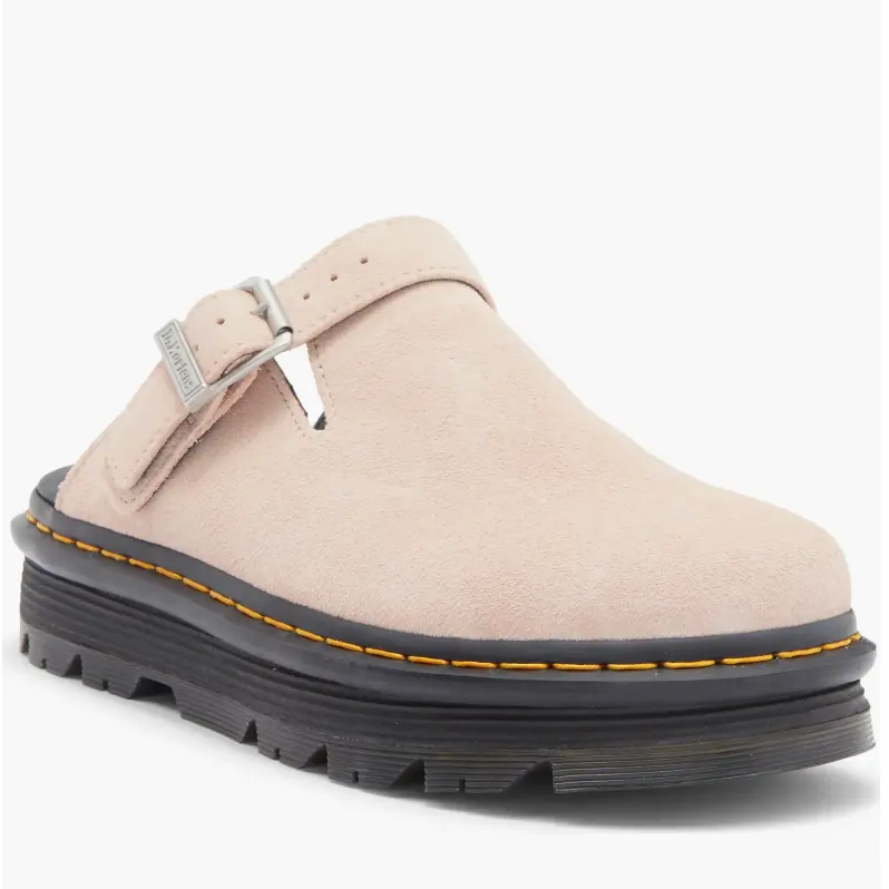 Dr.Martens 粉色麂皮 Zebzag 半拖
