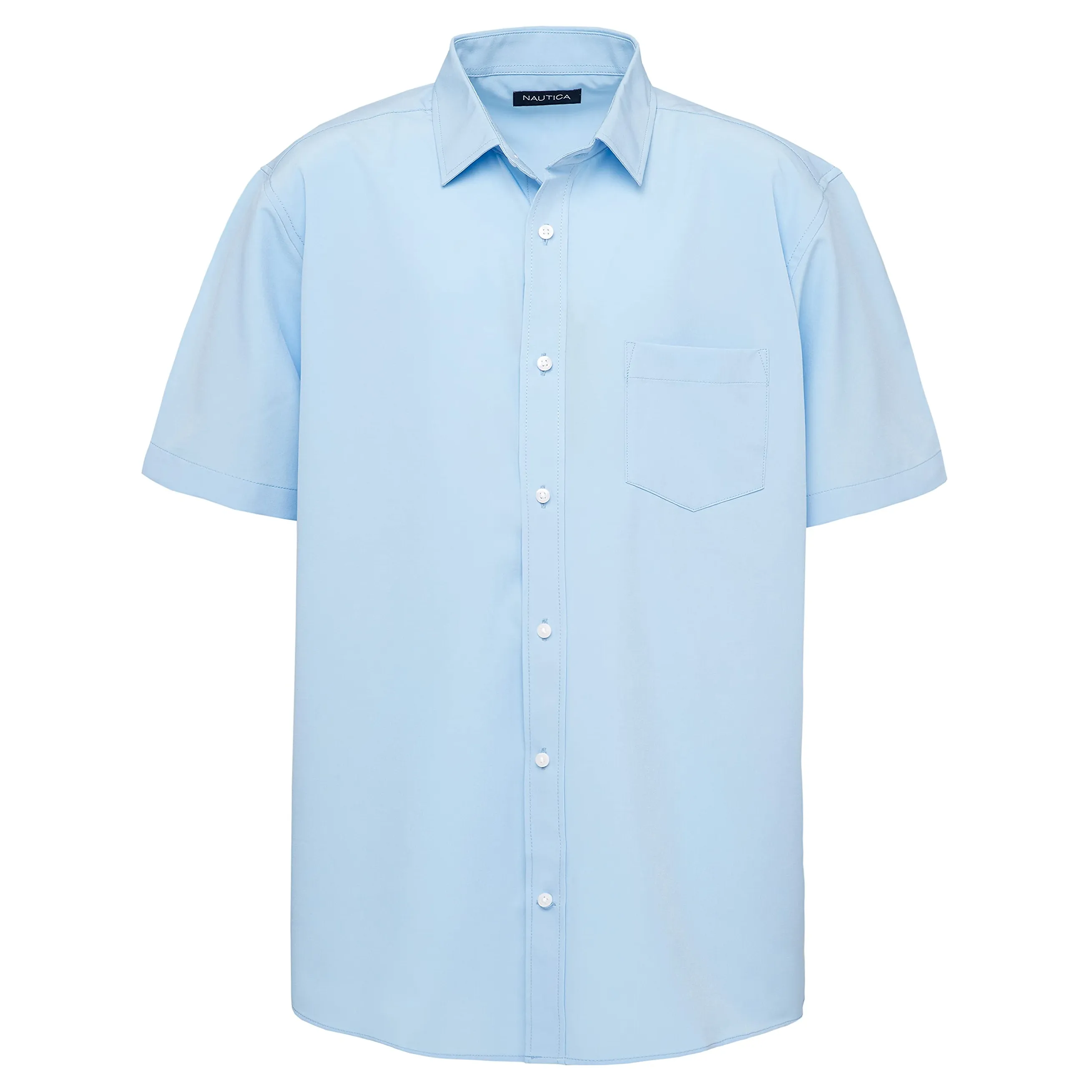 NAUTICA 男式 纽扣衬衫 制服短袖性能牛津纽扣衬衫