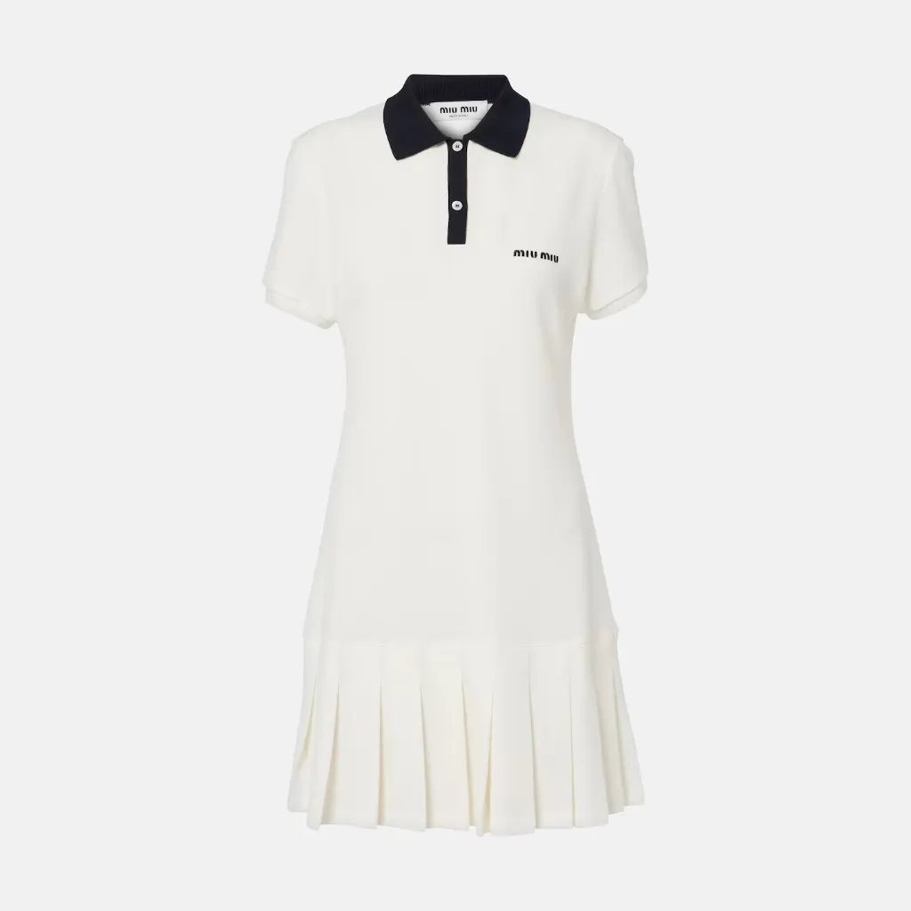 MIU MIU 白色徽标logo连衣裙