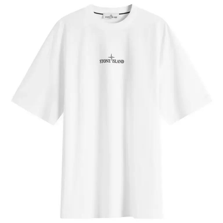 白色！Stone Island 石头岛 Fingerprint Logo 印花短袖