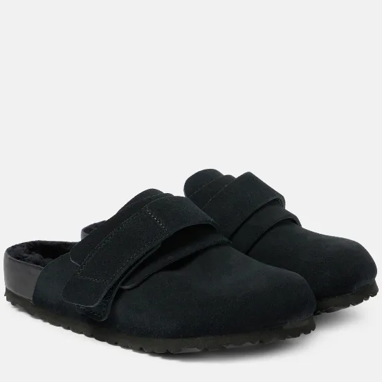 BIRKENSTOCK 1774 勃肯 x Tekla Nagoya 黑色绒面平底鞋