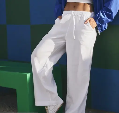 Athleta 亚麻阔腿裤