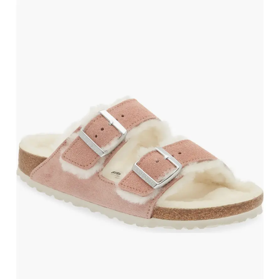 Birkenstock 粉色 Arizona 毛毛拖