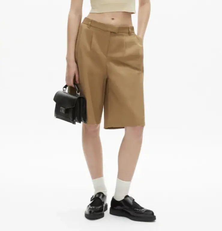 The Kooples 卡其色亚麻短裤