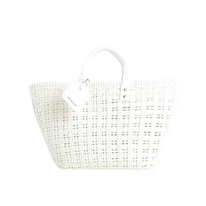 BALENCIAGA 巴黎世界白色编织手提包