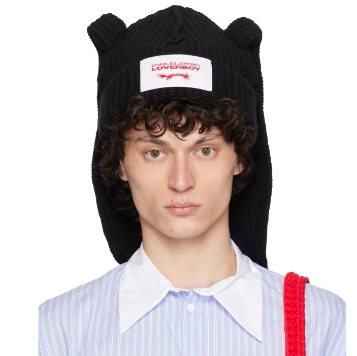 Charles Jeffrey LOVERBOY 黑色 Chunky Rabbit 毛线帽