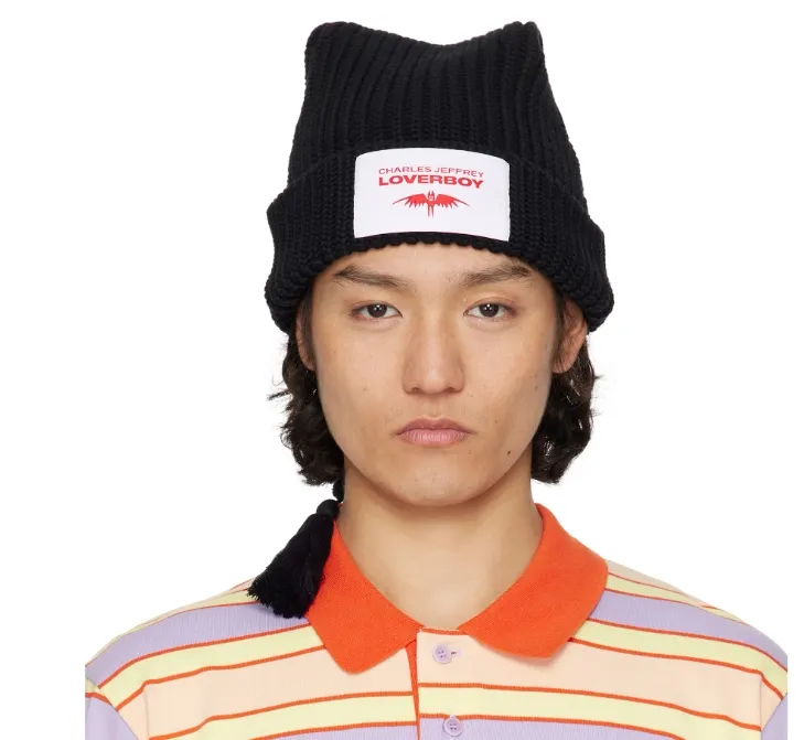 Charles Jeffrey LOVERBOY 黑色 Sloppy Giuseppe 毛线帽