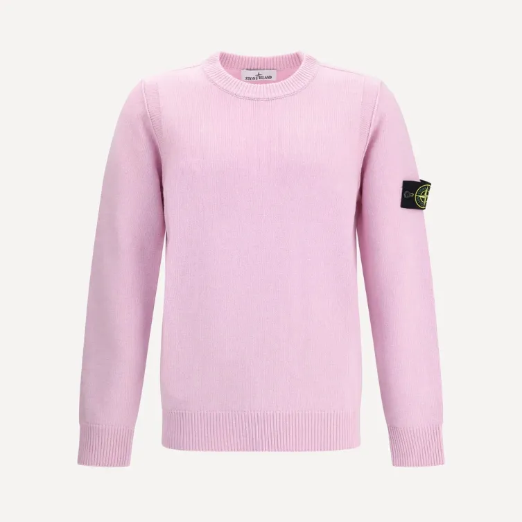 STONE ISLAND 石头岛粉色圆领毛衣