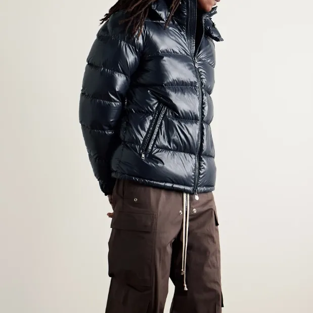 MONCLER Maya 深蓝色徽标羽绒服