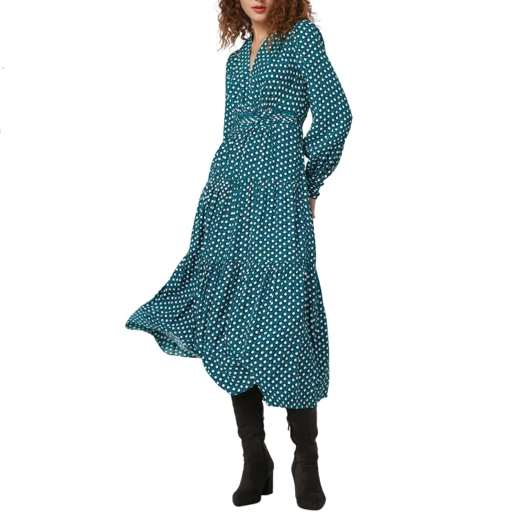 DVF 蓝色 波点连衣裙