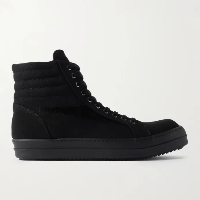 DRKSHDW BY RICK OWENS 复古黑色绒面高帮运动鞋