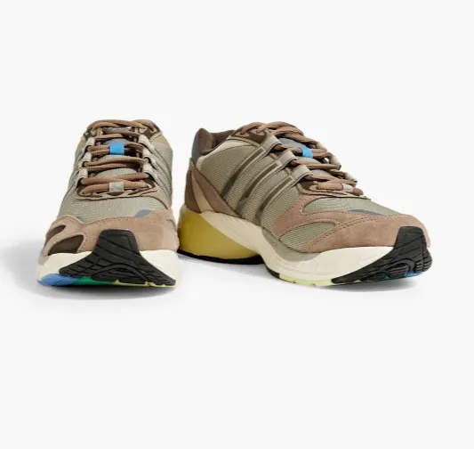 限UK3.5码！ADIDAS ORIGINALS Supernova Cushion 7 网眼、绒面革和皮革运动鞋