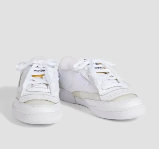 MAISON MARGIELA X REEBOK Club C 网眼皮革运动鞋