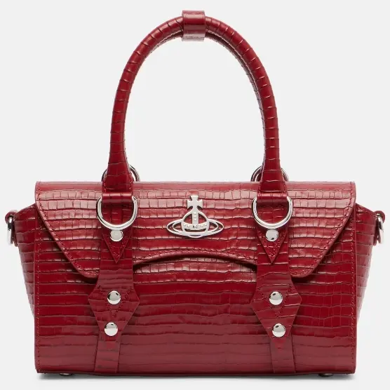 上新！VIVIENNE WESTWOOD 西太后 Bettina 迷你红色鳄鱼皮托特包