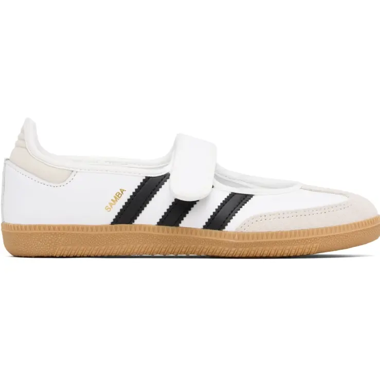 中站含税！adidas Originals 白色 Samba Jane 玛丽珍鞋
