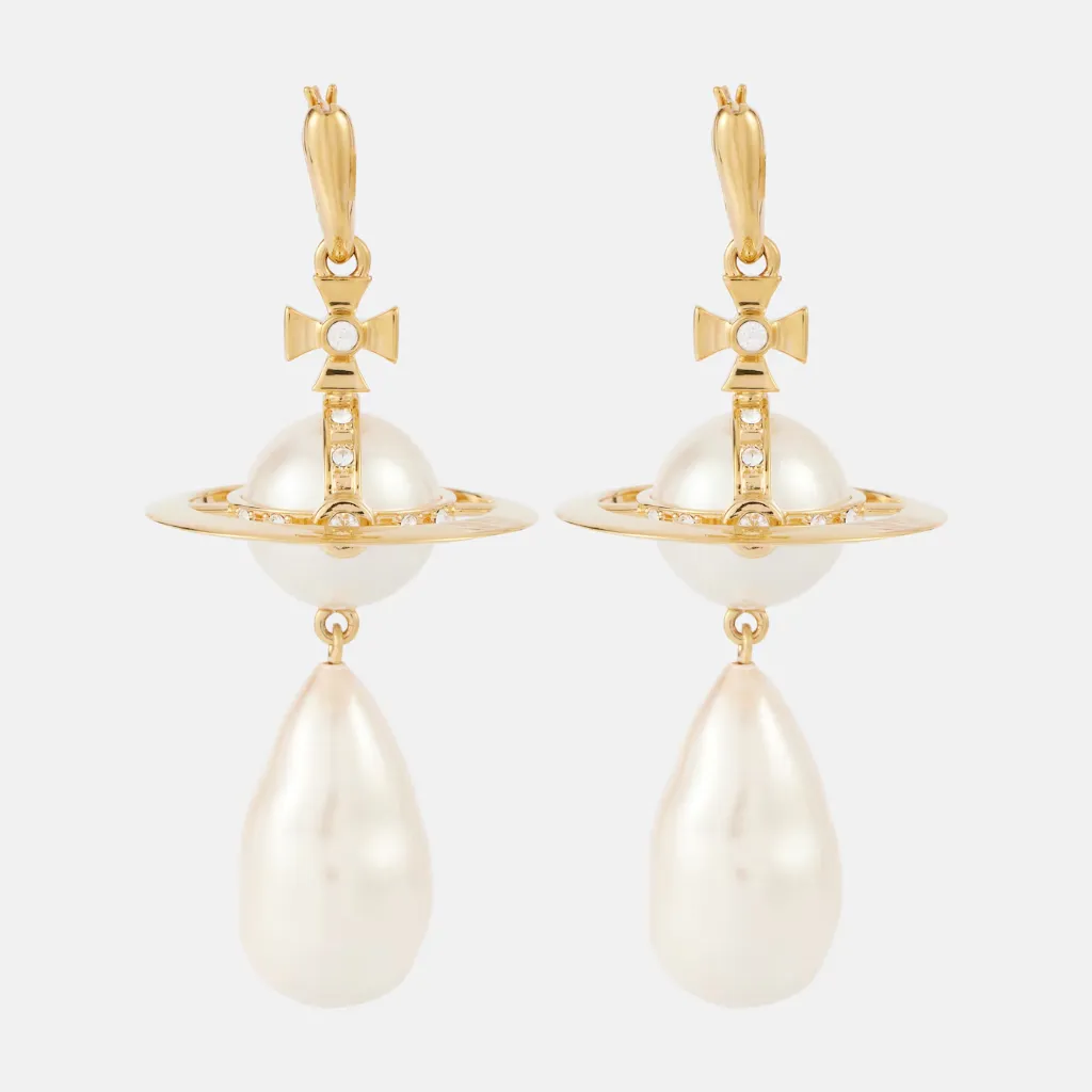 VIVIENNE WESTWOOD 西太后 Giant Pearl Orb 土星吊坠耳环