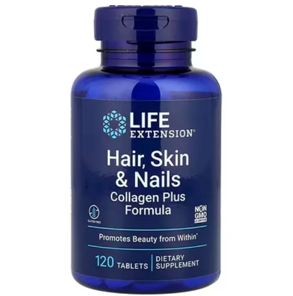 Life Extension 头发、皮肤和指甲含胶原蛋白配方 120 片