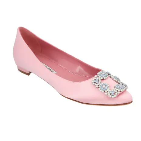 Manolo Blahnik Hangisi 粉色平底鞋