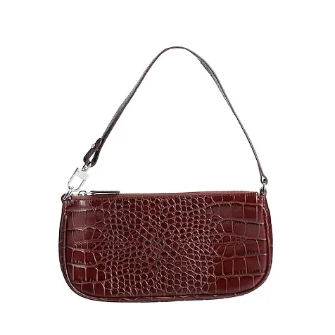 BY FAR 棕色鳄鱼皮腋下包