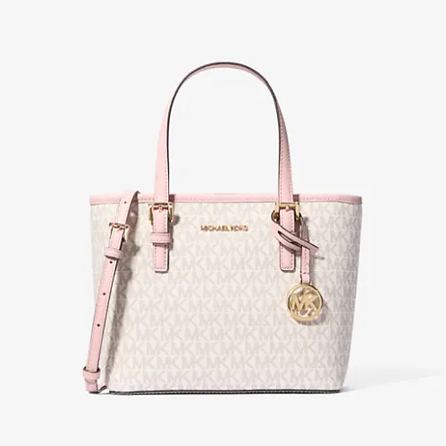 2件额外8折！Michael Kors Jet Set Travel 迷你粉白托特包