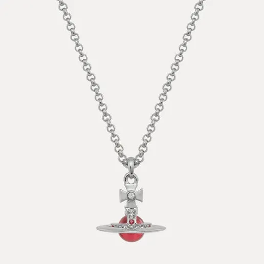 VIVIENNE WESTWOOD 西太后 New Petite Orb 红色土星吊坠项链