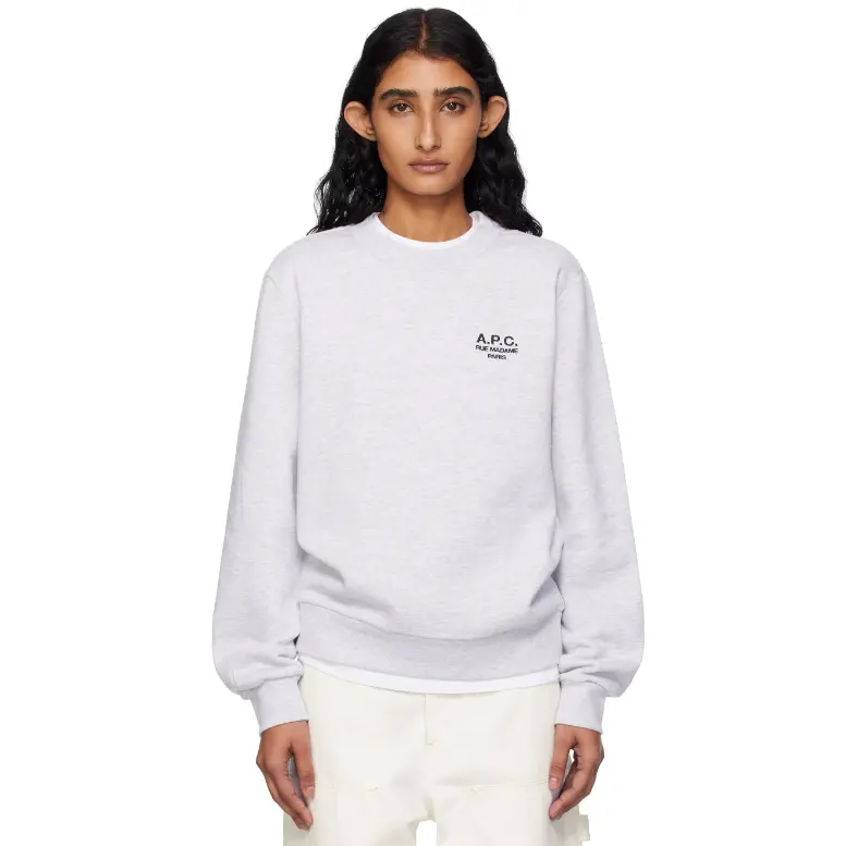 热卖！A.P.C. Gray Standard 'Rue Madame' 圆领卫衣