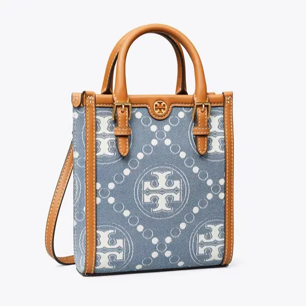 Tory burch 汤丽柏琦 迷你 老花牛仔包