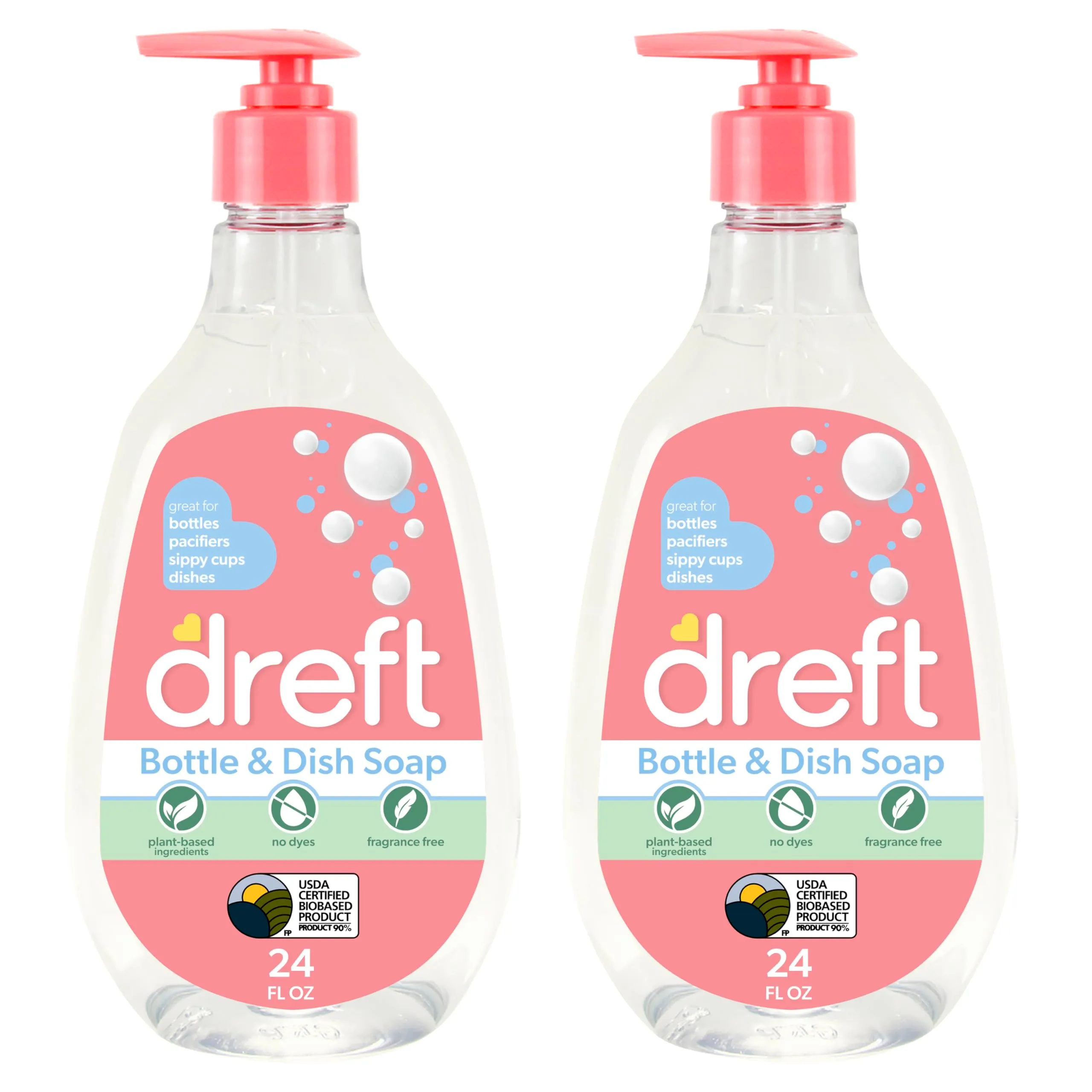 Dreft 洗碗精 24.0流体盎司 2件装 塑料 无香型