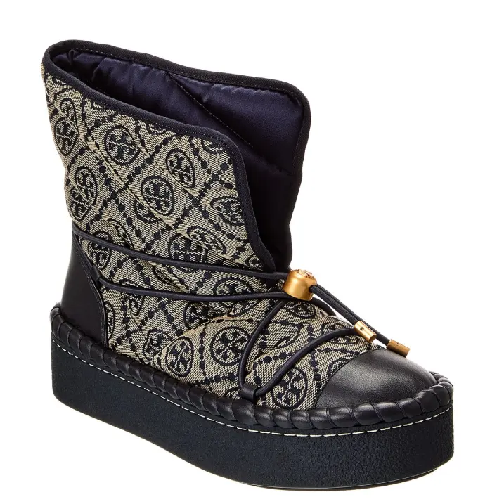 喻言同款！Tory Burch 汤丽柏琦 老花雪地靴