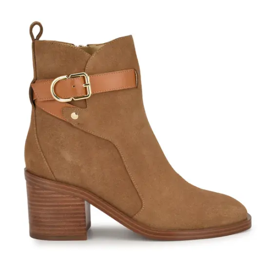 Nine West 玖熙 棕色麂皮短靴