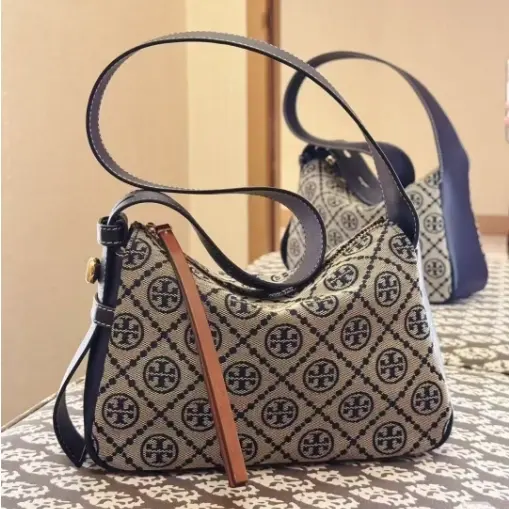 新款！Tory Burch 汤丽柏琦 ROMY T MONOGRAM 小号老花盒子包