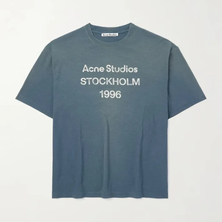 码全！ACNE STUDIOS 1996字母徽标蓝色短袖T恤