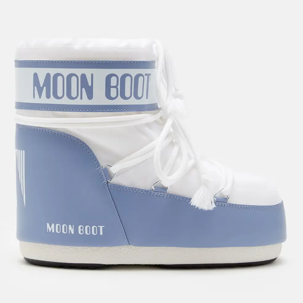 MOON BOOT Icon Nylon 蓝白配色低帮雪地靴