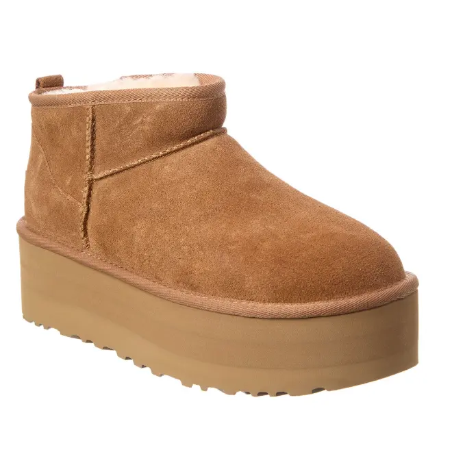 反季买！UGG 经典麂皮厚底雪地靴 棕色