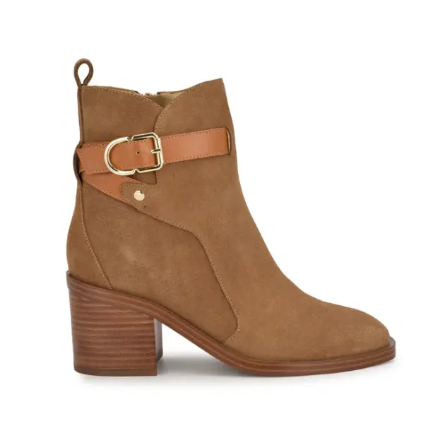 Nine West 玖熙 棕色麂皮短靴