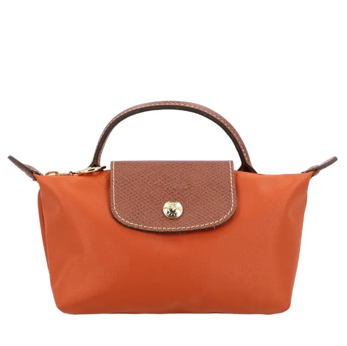 Longchamp 橘色mini手提包
