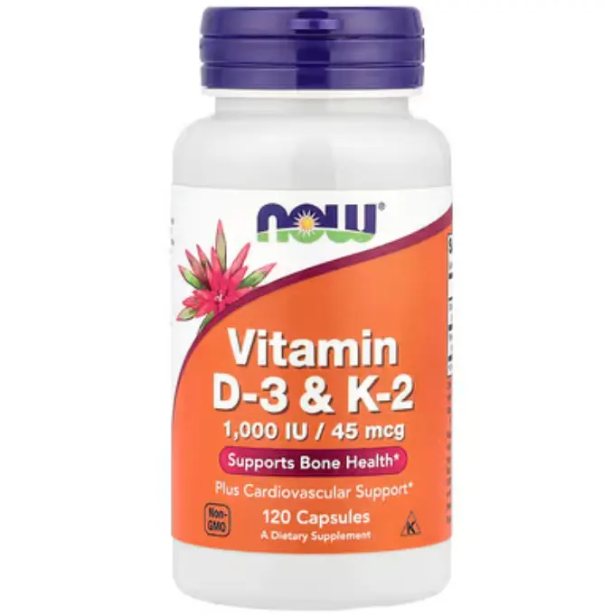 NOW Foods 维生素 D3 + K2 素食胶囊120 粒装