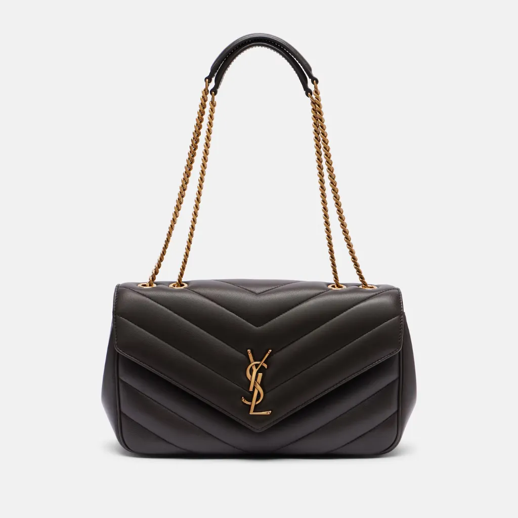 SAINT LAURENT 圣罗兰 Lou Lou 中号灰色皮革单肩包