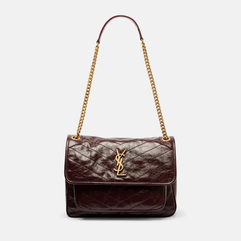 SAINT LAURENT 圣罗兰 Niki 中号酒红色单肩包