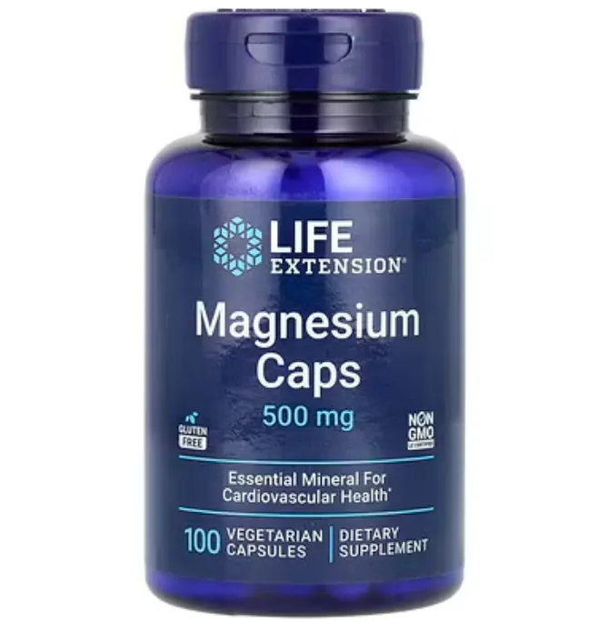 Life Extension 镁胶囊500 毫克100 粒素食胶囊