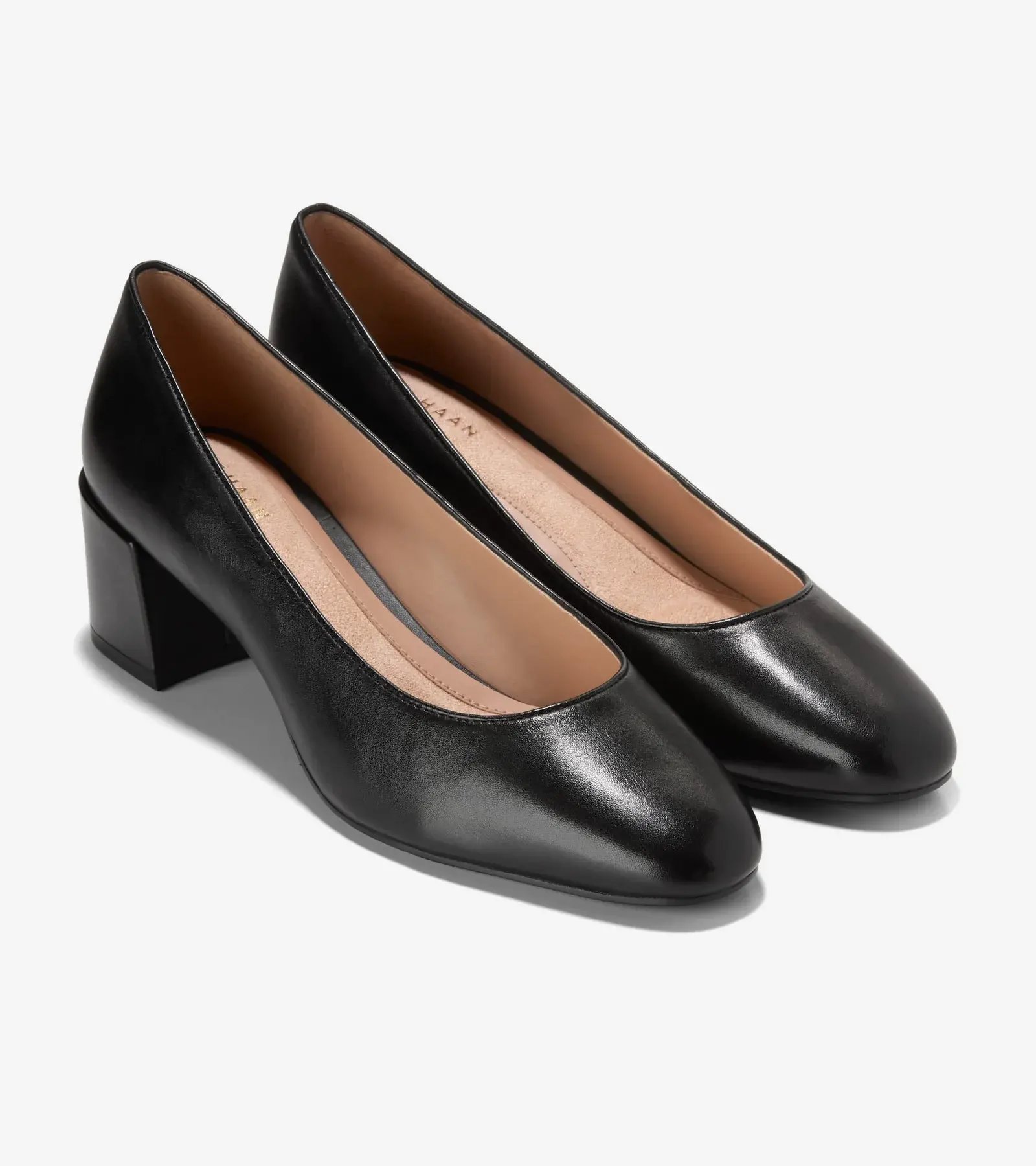 Cole Haan 黑色粗跟皮鞋