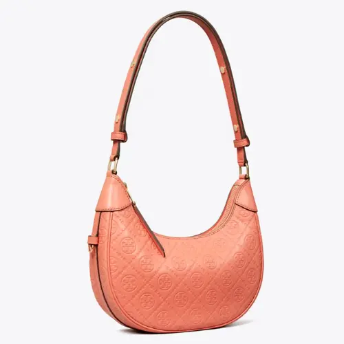 满$500享7折！Tory Burch 汤丽柏琦 橘红色 月牙包
