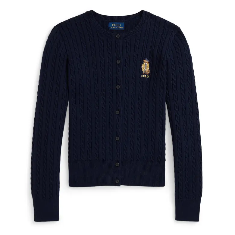 Ralph Lauren 拉夫劳伦大童款小熊徽标绞花毛衣开衫