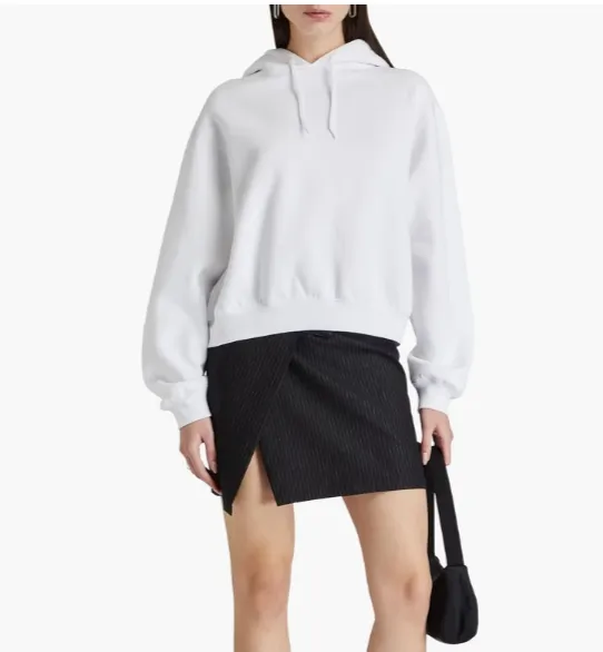 ALEXANDERWANG.T 徽标印花法国棉混纺毛圈布连帽衫