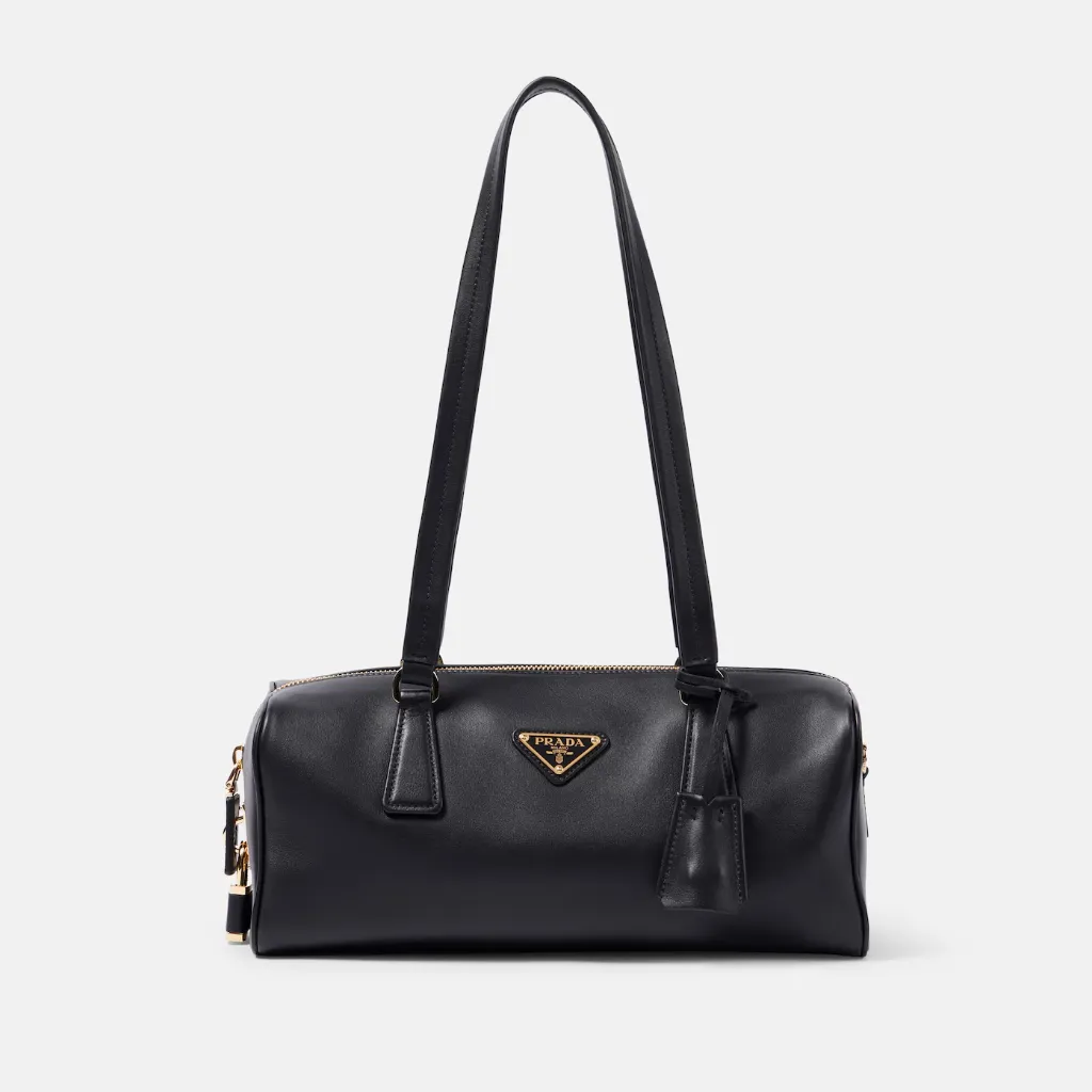 PRADA 普拉达黑色中号皮革单肩包