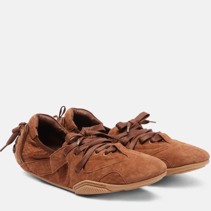 ACNE STUDIOS 棕色绒面平底鞋